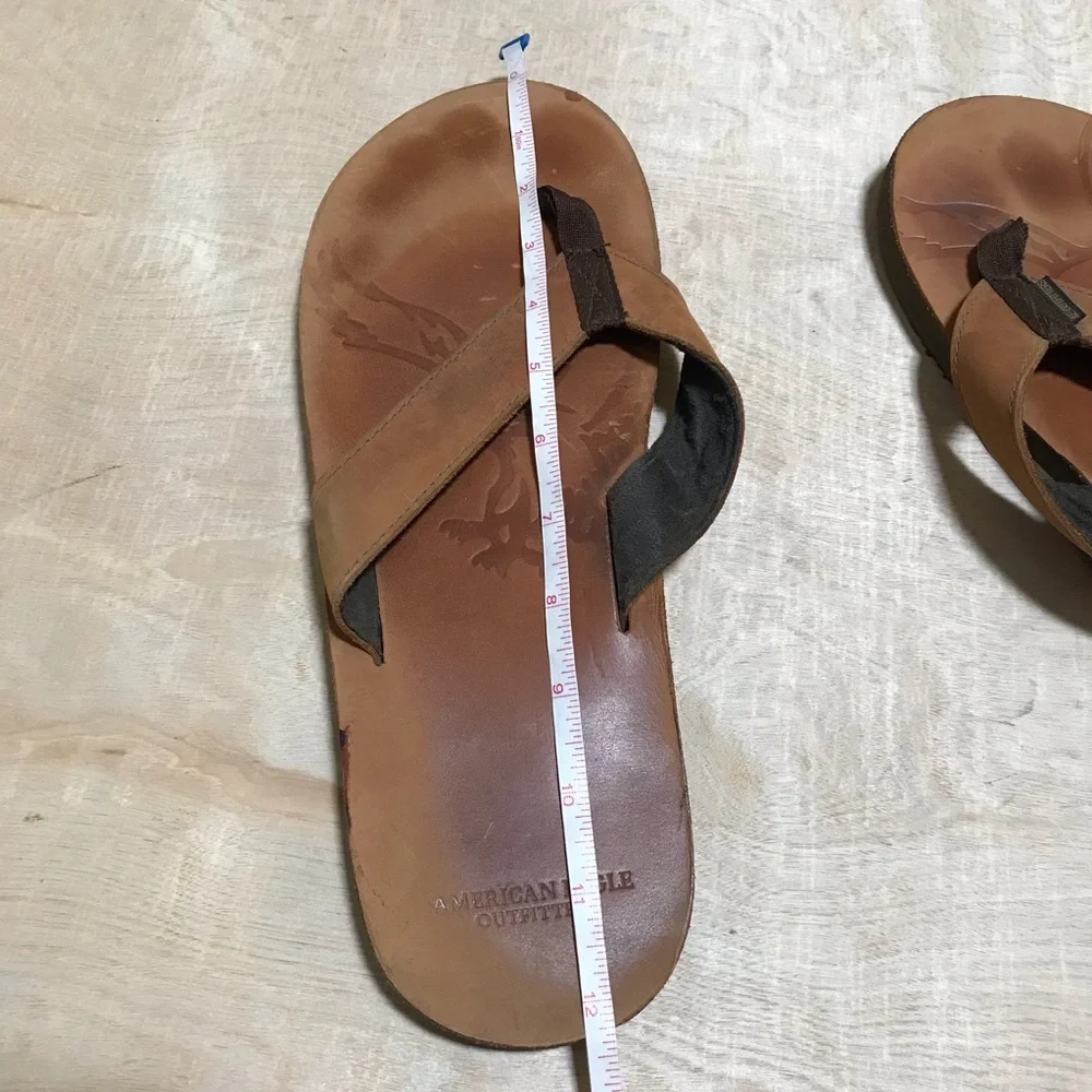 Rare American Eagle Leather Flipflops Men’s Size 13/14